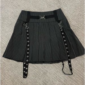 striped pleated mini skirt